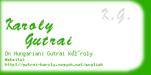 karoly gutrai business card